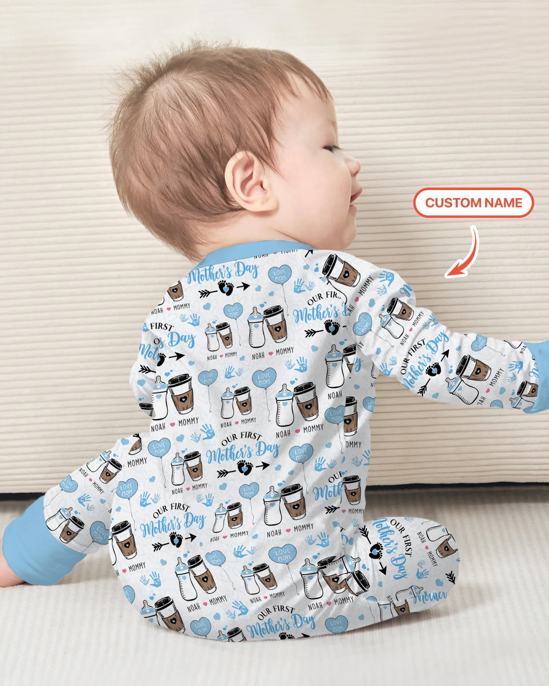 Gerippte Babykleidung mit individuellem Foto - Weich &amp; Skizzenhaft