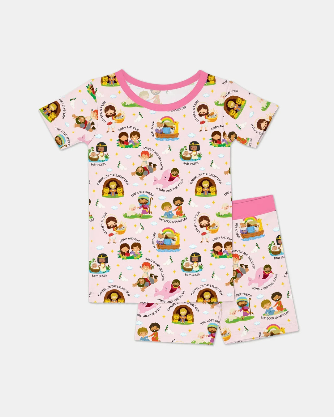Template Zweiteiliges Pyjama-Set mit kurzen Ärmeln und Shorts