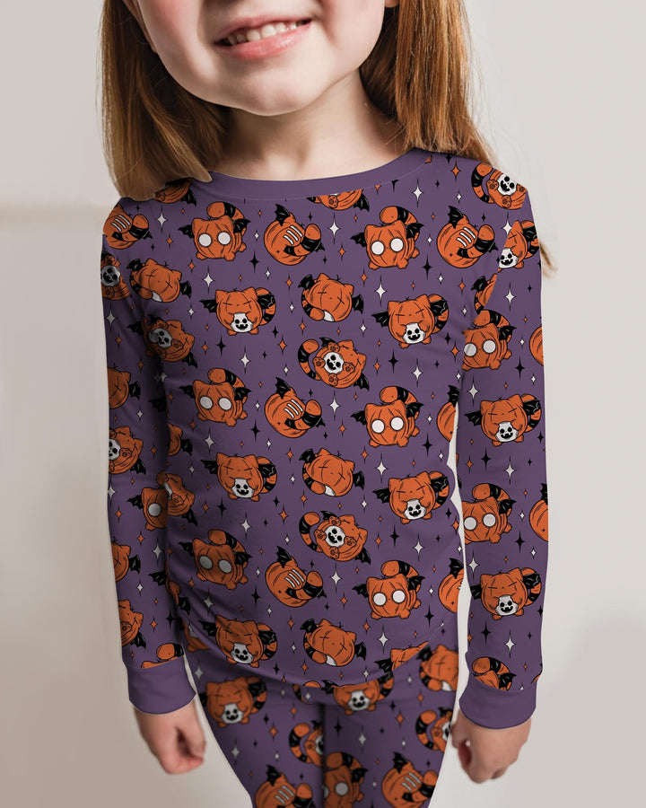 Batty Pumpkin Cats Bamboo Two Piece Long Sleeve Pajama Set