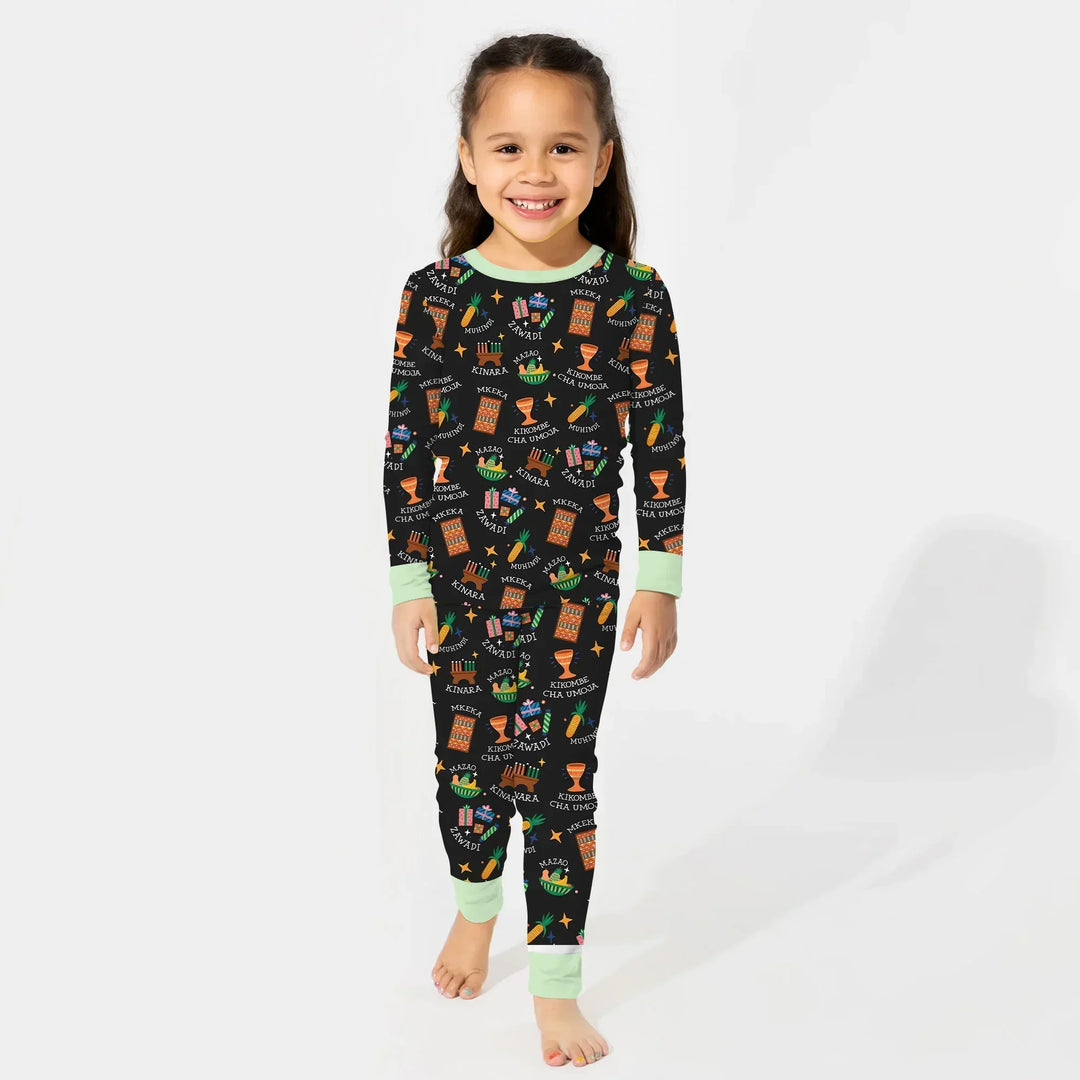 Kwanzaa Spirit Bamboo Two Piece Long Sleeve Pajama Set