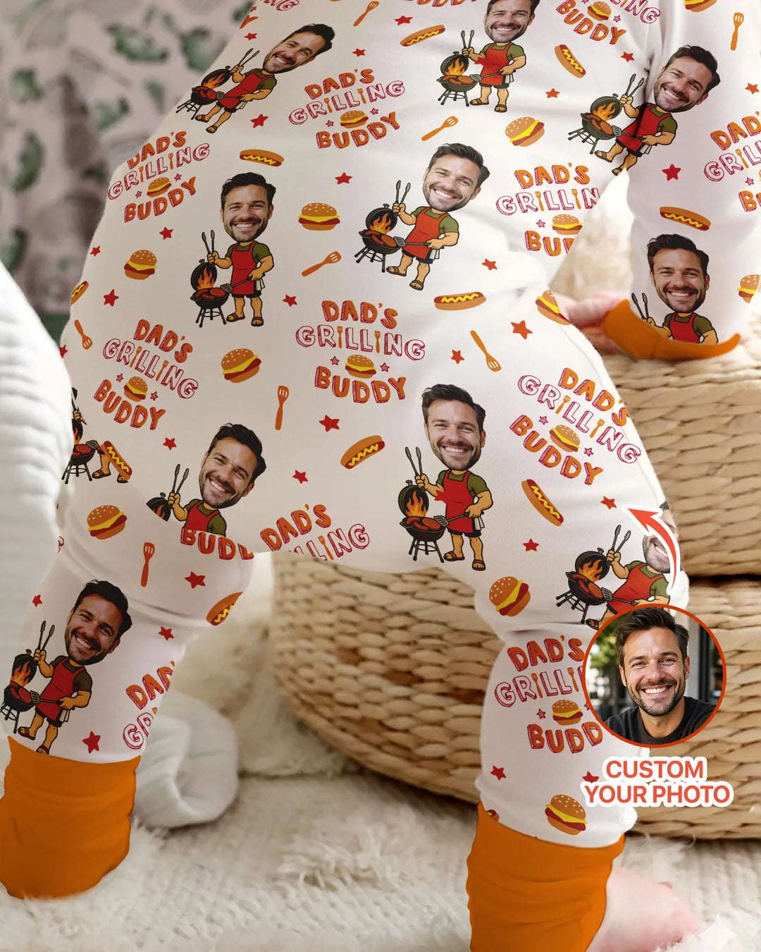 Gerippte Babykleidung mit individuellem Foto - Weich &amp; Skizzenhaft
