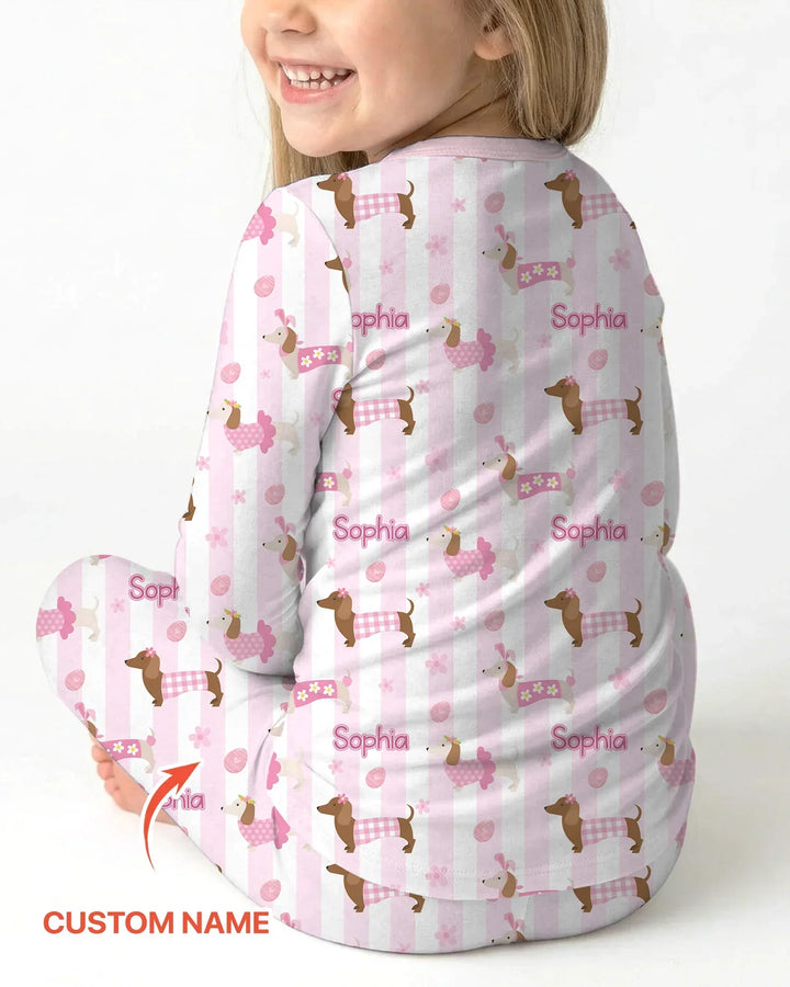 Zweiteiliges Langarm-Pyjama-Set mit Sommerfrüchten