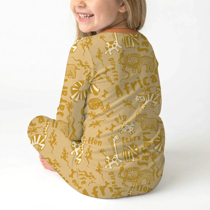 Zweiteiliges Langarm-Pyjama-Set mit Sommerfrüchten