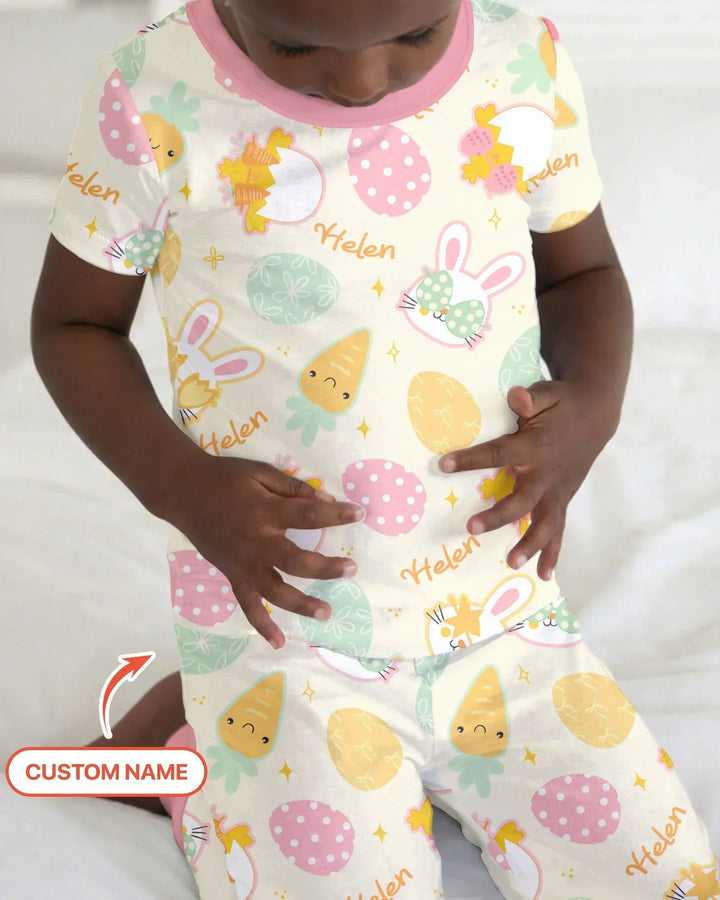 Zweiteiliges, kurzärmliges Pyjama-Set mit Marienkäfern