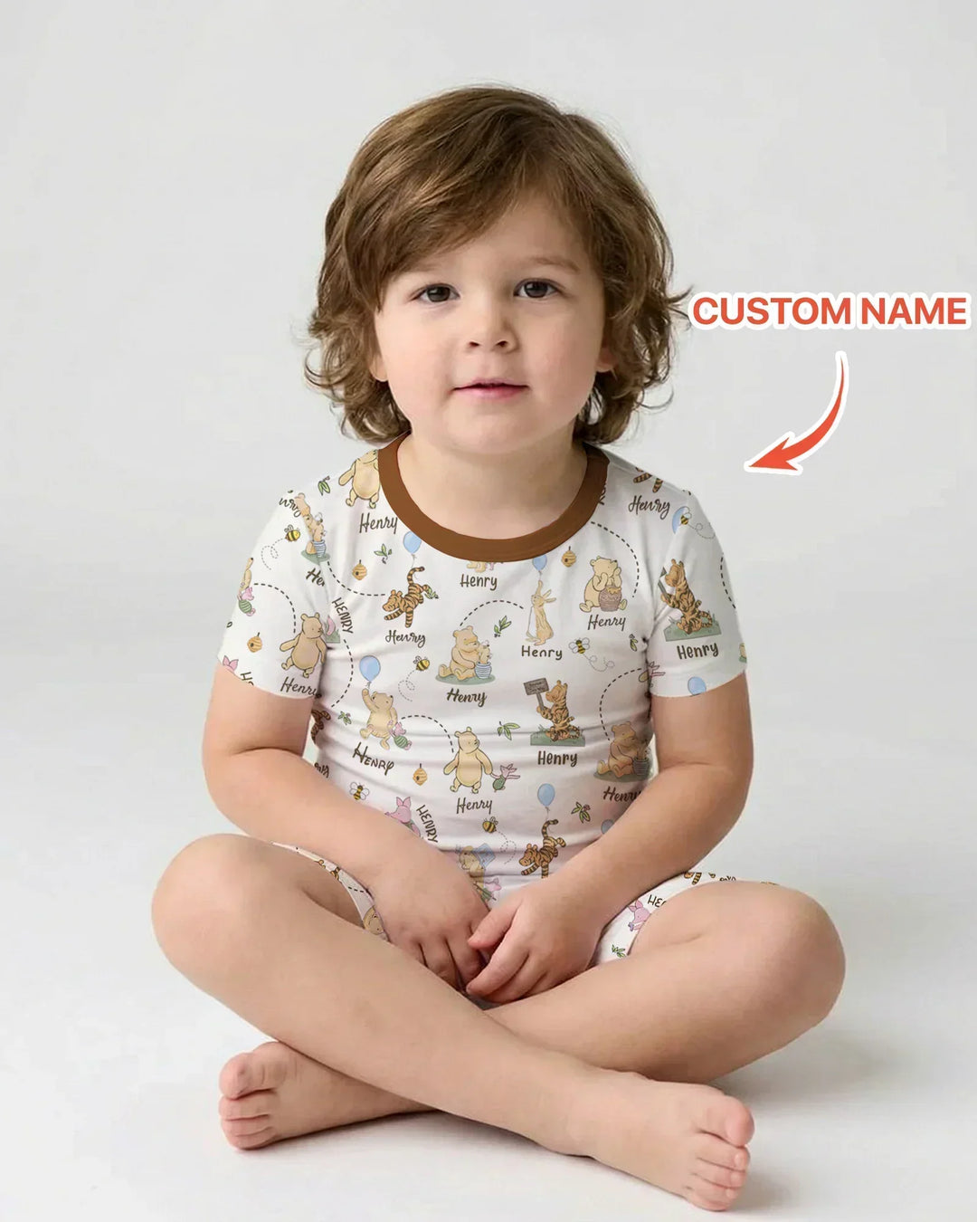 Zweiteiliges Pyjama-Set mit kurzen Ärmeln und Shorts im Sommer-Design