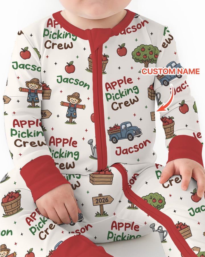 Custom Name Apple Picking Crew Bamboo Convertible Zippy