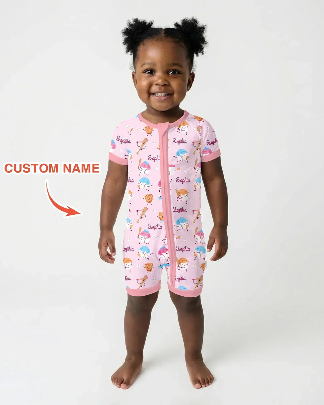 Custom Name Ballparl Family Matching Bamboo Shorty Zippy