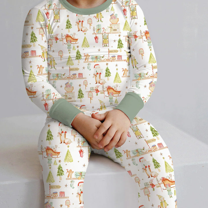 Santa's Workshop Bamboo Two Piece Long Sleeve Pajama Set
