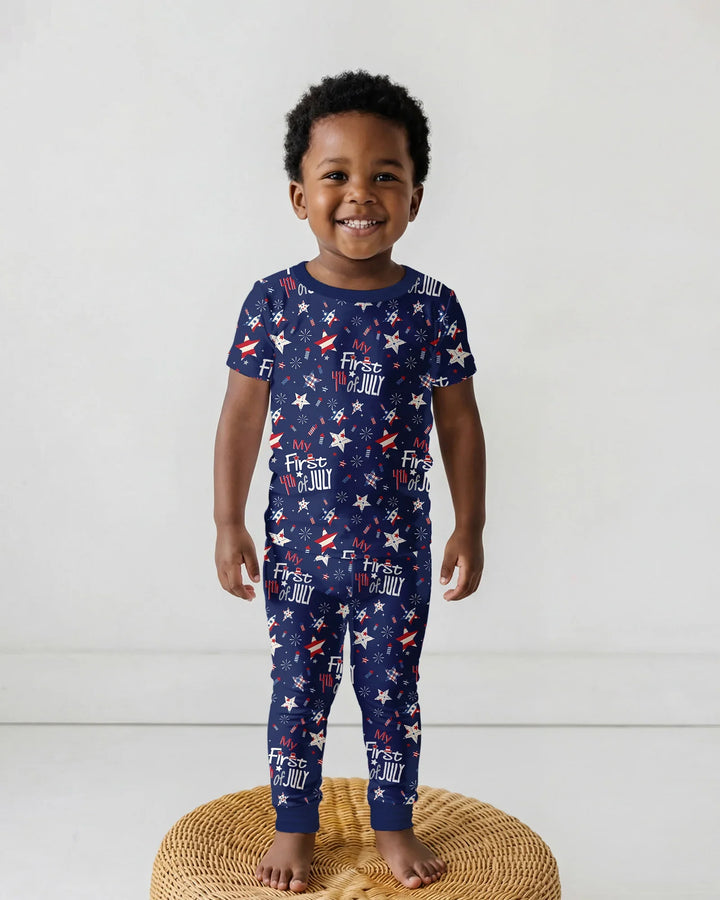 Zweiteiliges, kurzärmliges Pyjama-Set mit Marienkäfern