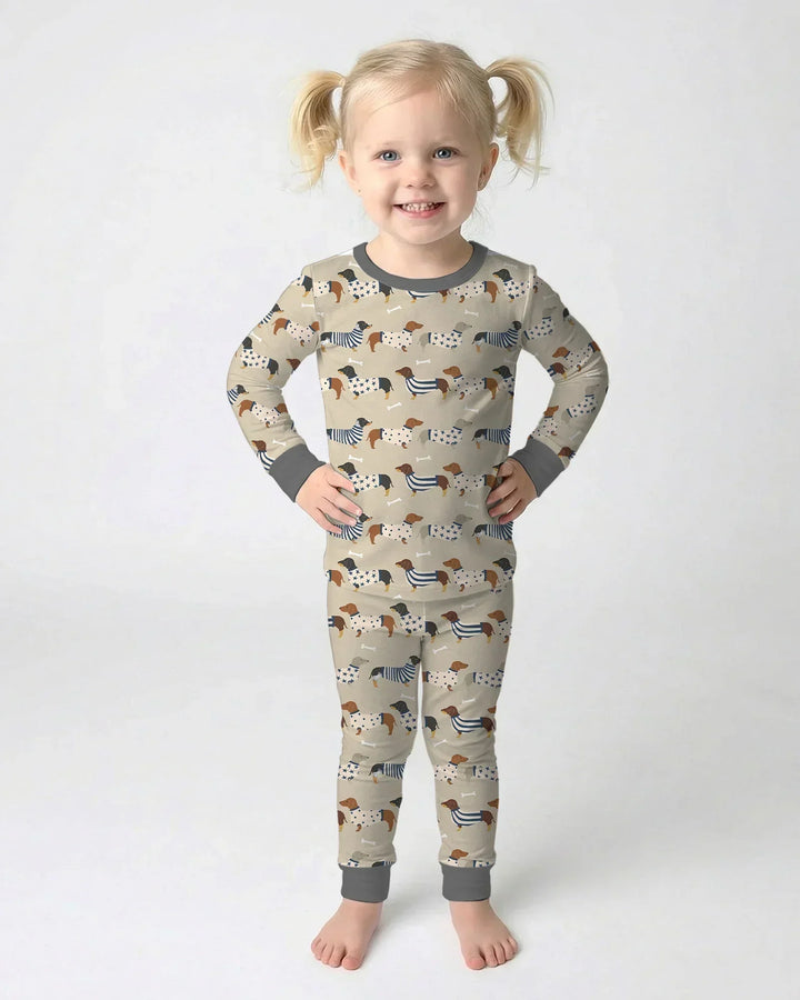 Zweiteiliges Langarm-Pyjama-Set mit Sommerfrüchten