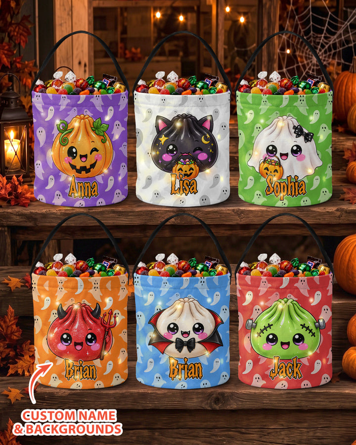 Personalized Halloween Dumpling Cute Character Led Light Bucket Bag