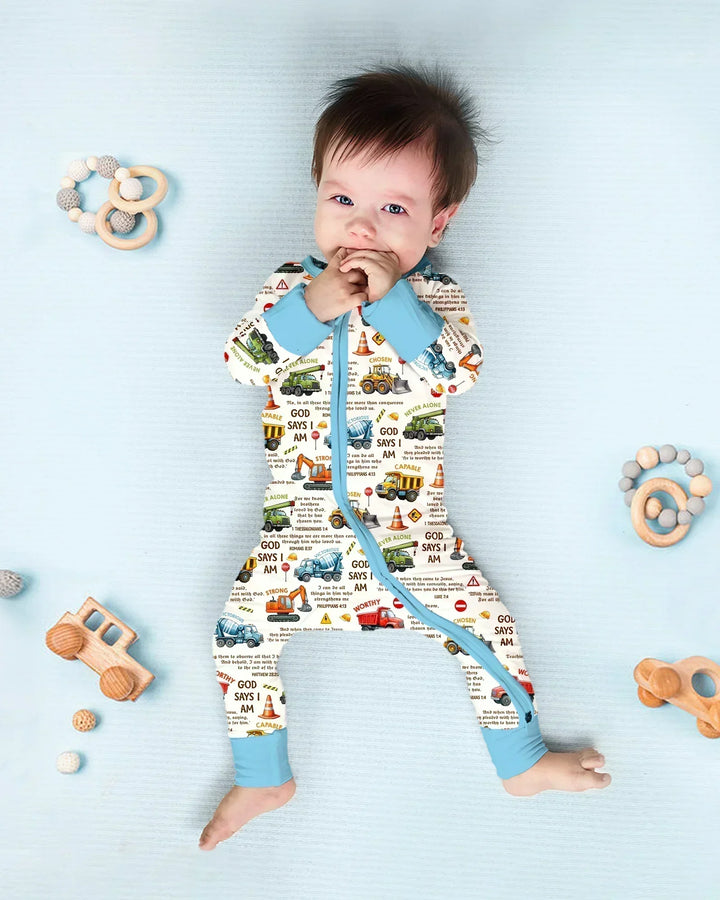 Bible Verse Construction Trucks Bamboo Convertible Zippy