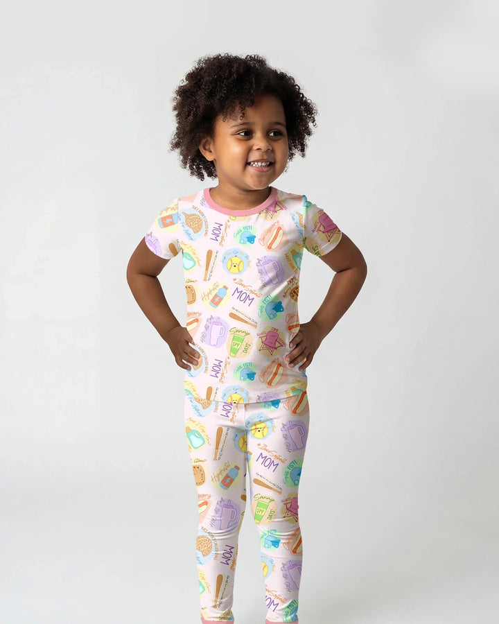 Zweiteiliges, kurzärmliges Pyjama-Set mit Marienkäfern