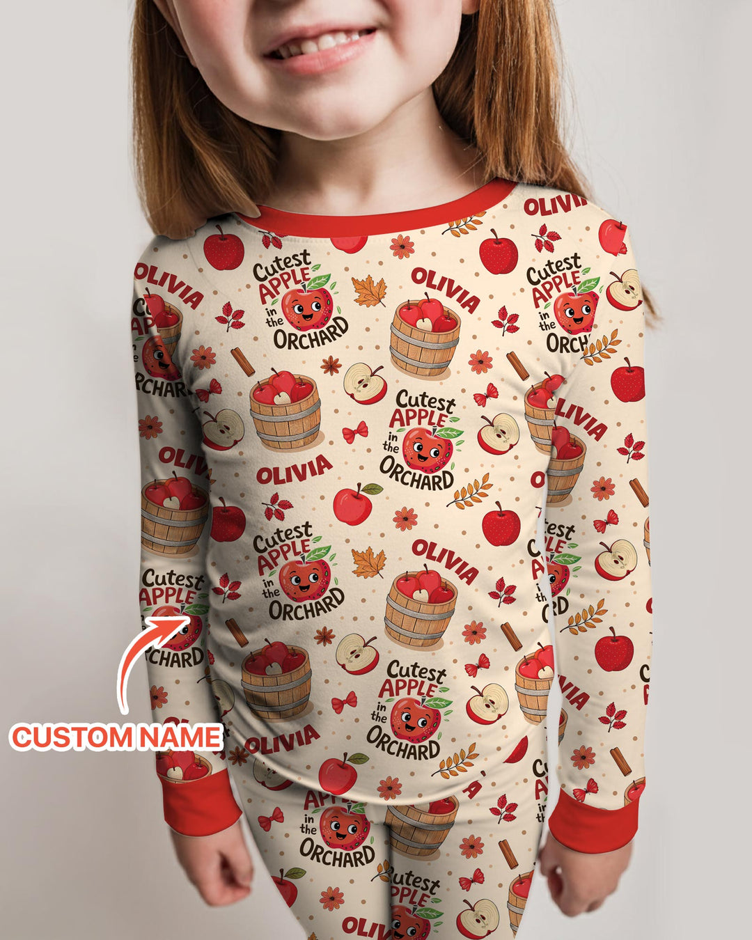 Cutest Apple In The Orchard Bamboo Two Piece Long Sleeve Pajama Set