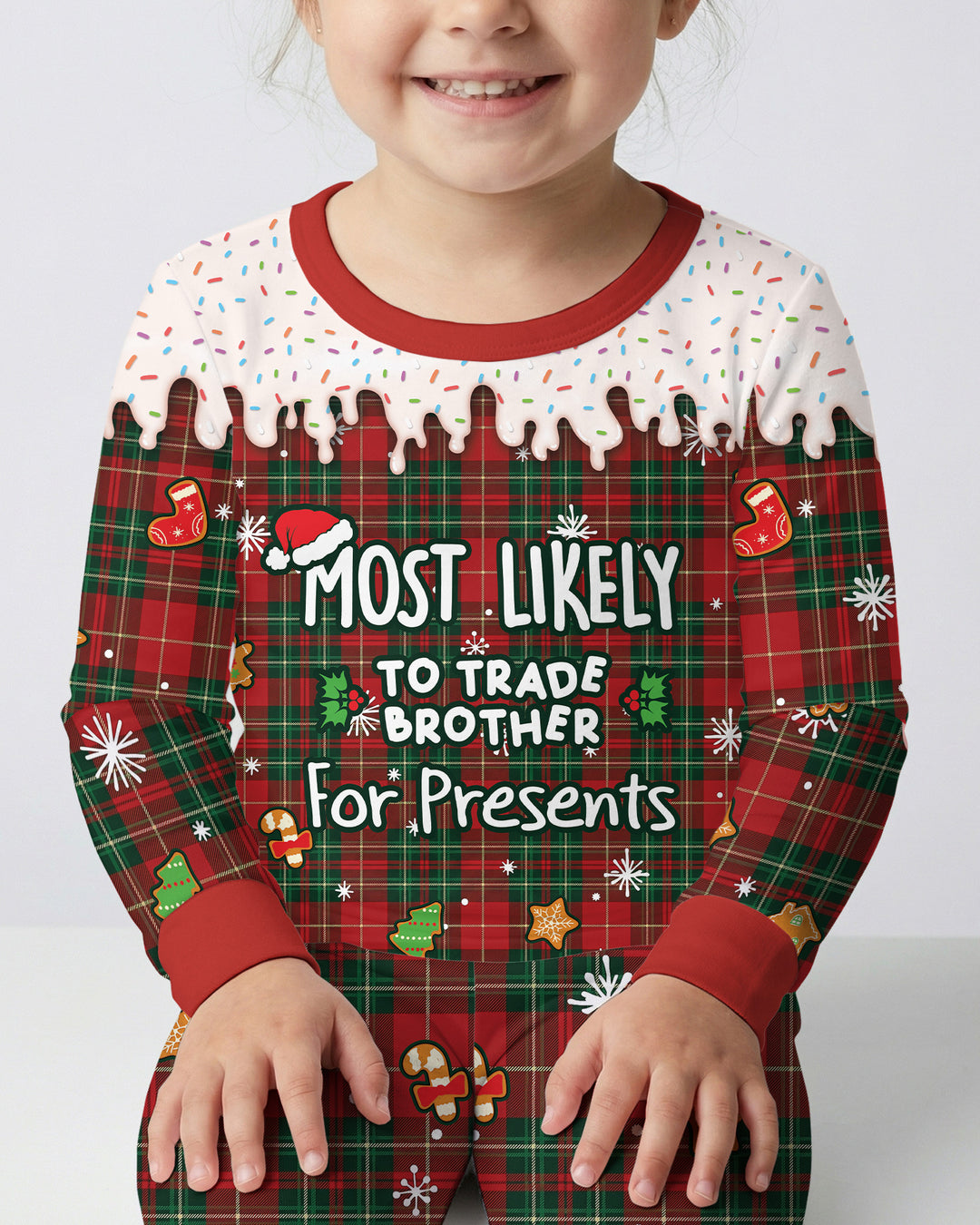 Funny Christmas Family Matching Bamboo Two Piece Long Sleeve Pajama Set
