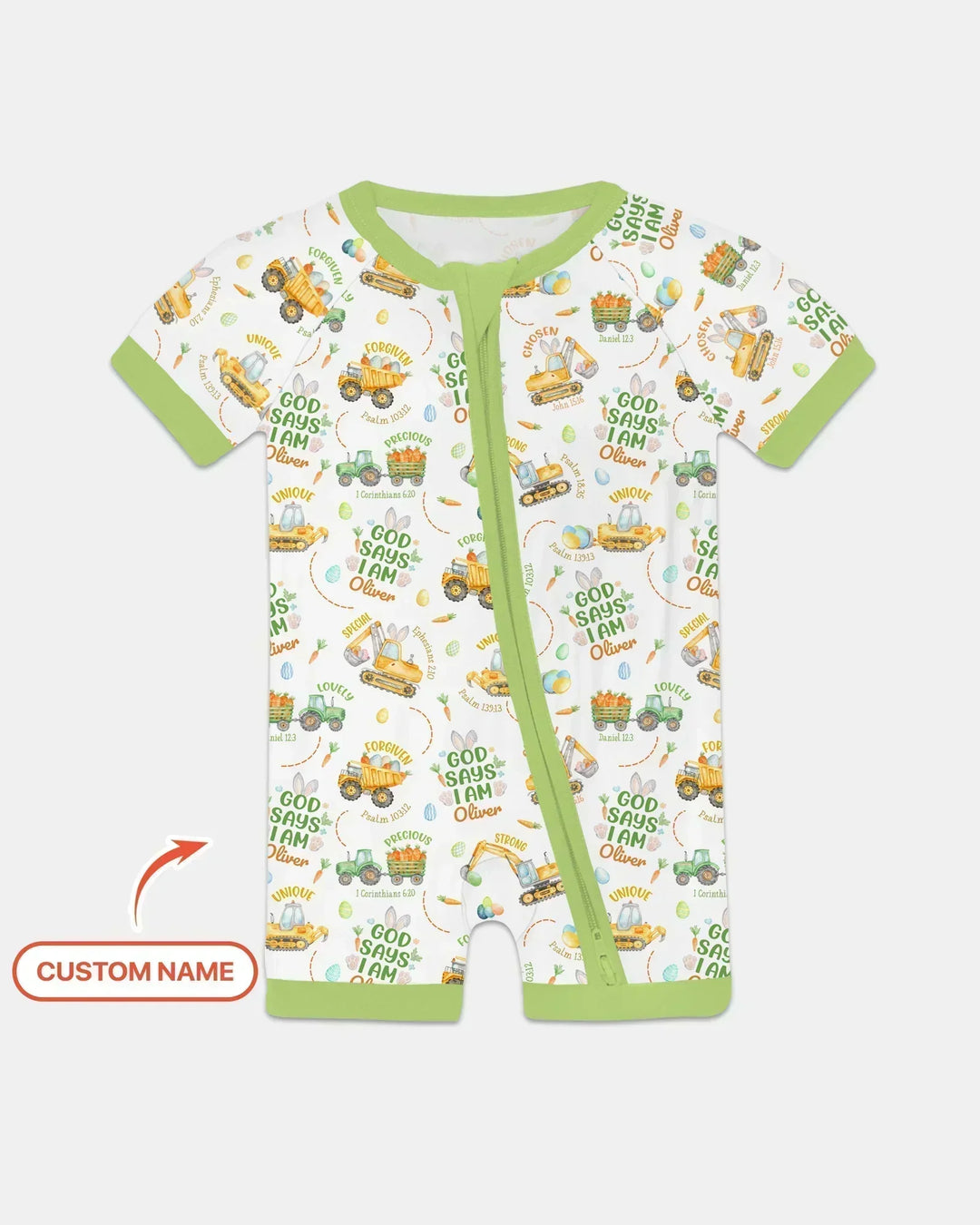 Happy Easter God Says I Am Custom Name Bamboo Shorty Zippy