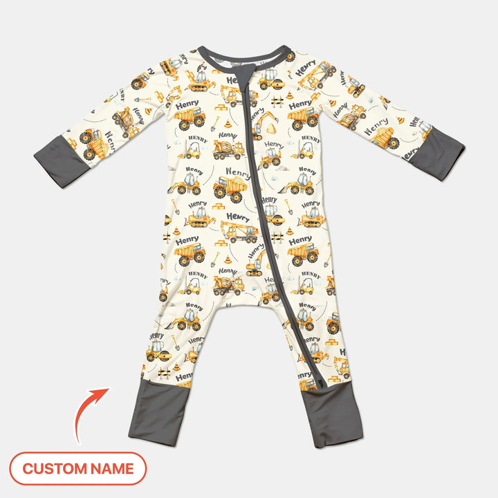 Constructions Machines Custom Name Bamboo Convertible Zippy