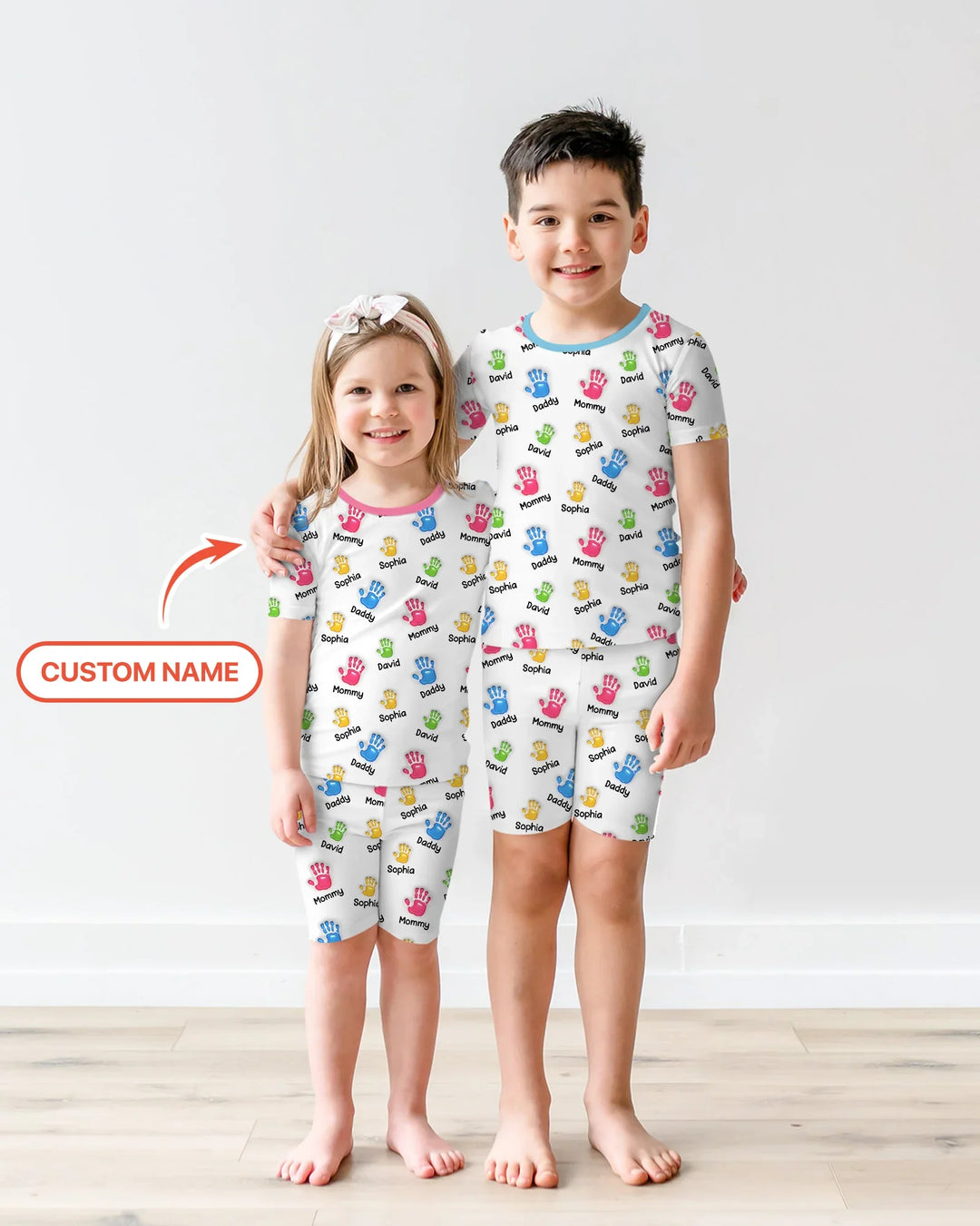Zweiteiliges Pyjama-Set mit kurzen Ärmeln und Shorts im Sommer-Design