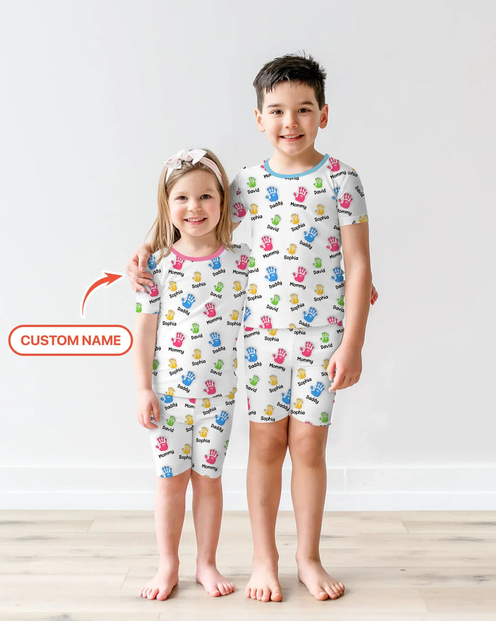 Zweiteiliges Pyjama-Set mit kurzen Ärmeln und Shorts im Sommer-Design