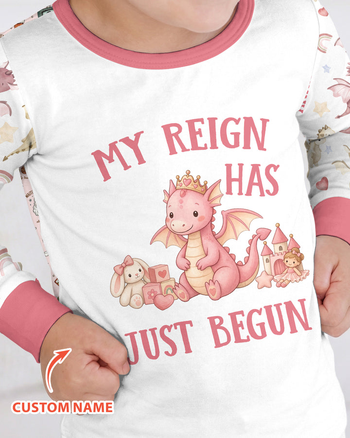 My Reign Has Just Begun Custom Name Bamboo Two Piece Long Sleeve Pajama Set