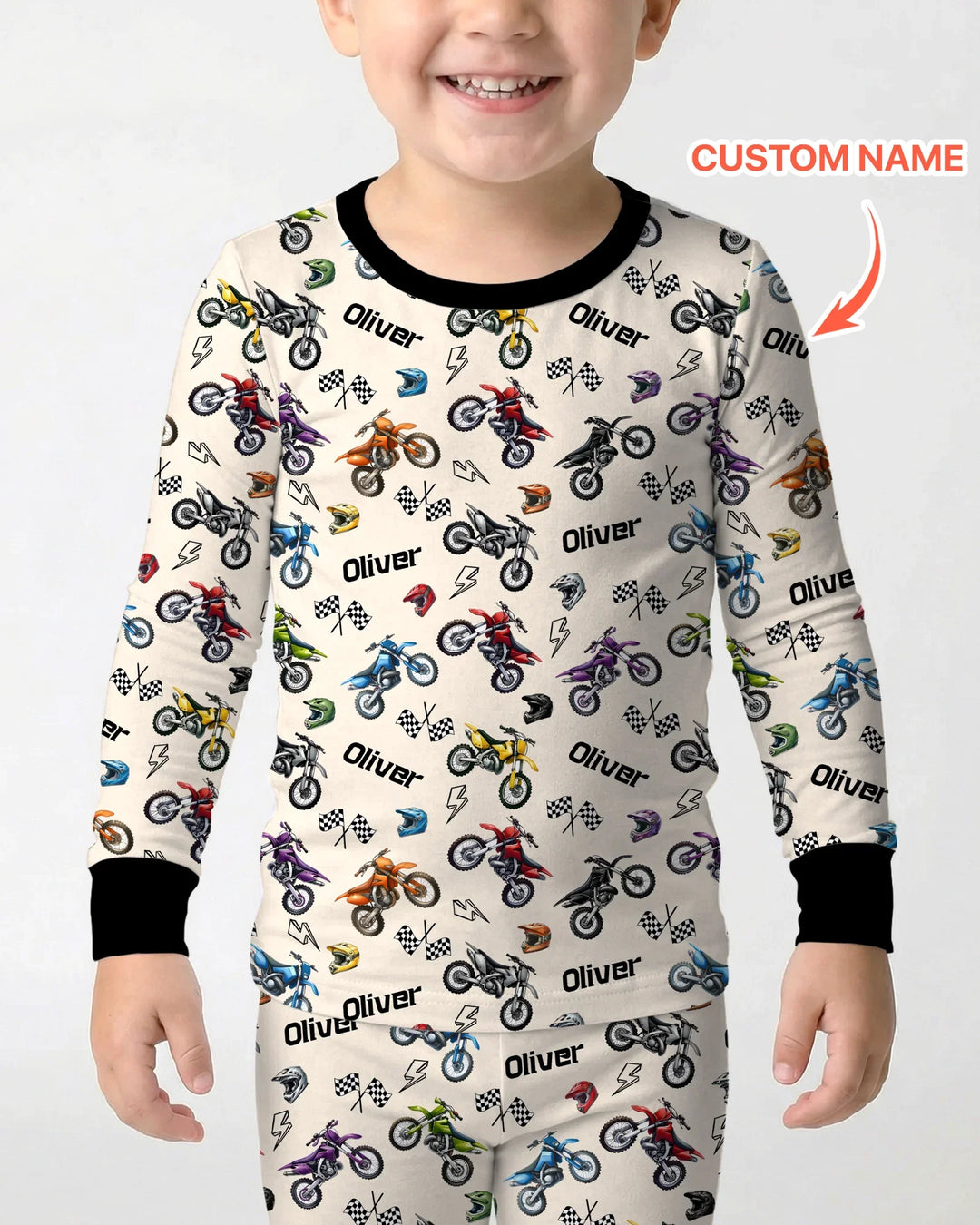 Zweiteiliges Langarm-Pyjama-Set mit Sommerfrüchten