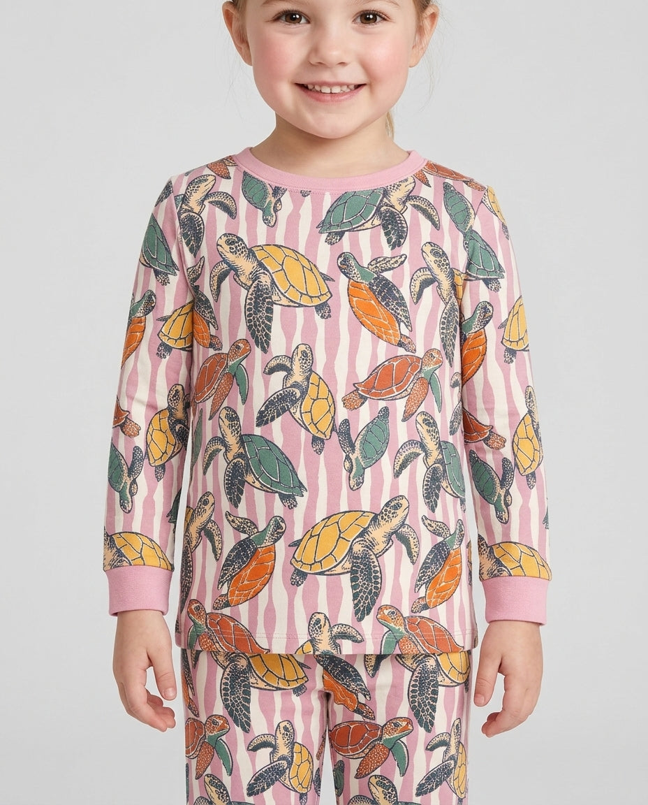 Zweiteiliges Langarm-Pyjama-Set mit Sommerfrüchten