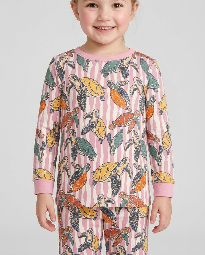 Zweiteiliges Langarm-Pyjama-Set mit Sommerfrüchten