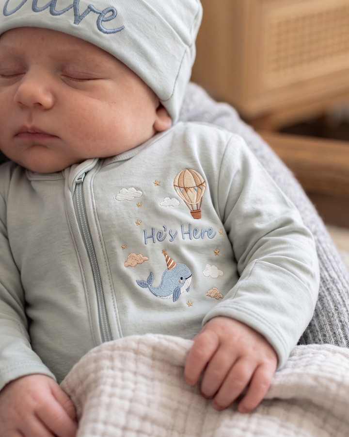 Gerippte Babykleidung mit individuellem Foto - Weich &amp; Skizzenhaft