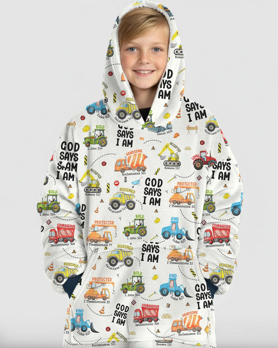 Gott sagt, ich bin Junge Bambus-Decken-Hoodie
