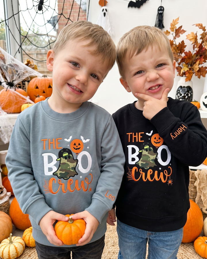 The Boo Crew Applique Embroidered Bamboo Crewneck Sweatshirt