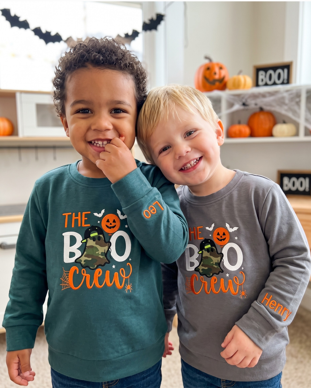 The Boo Crew Applique Embroidered Bamboo Crewneck Sweatshirt