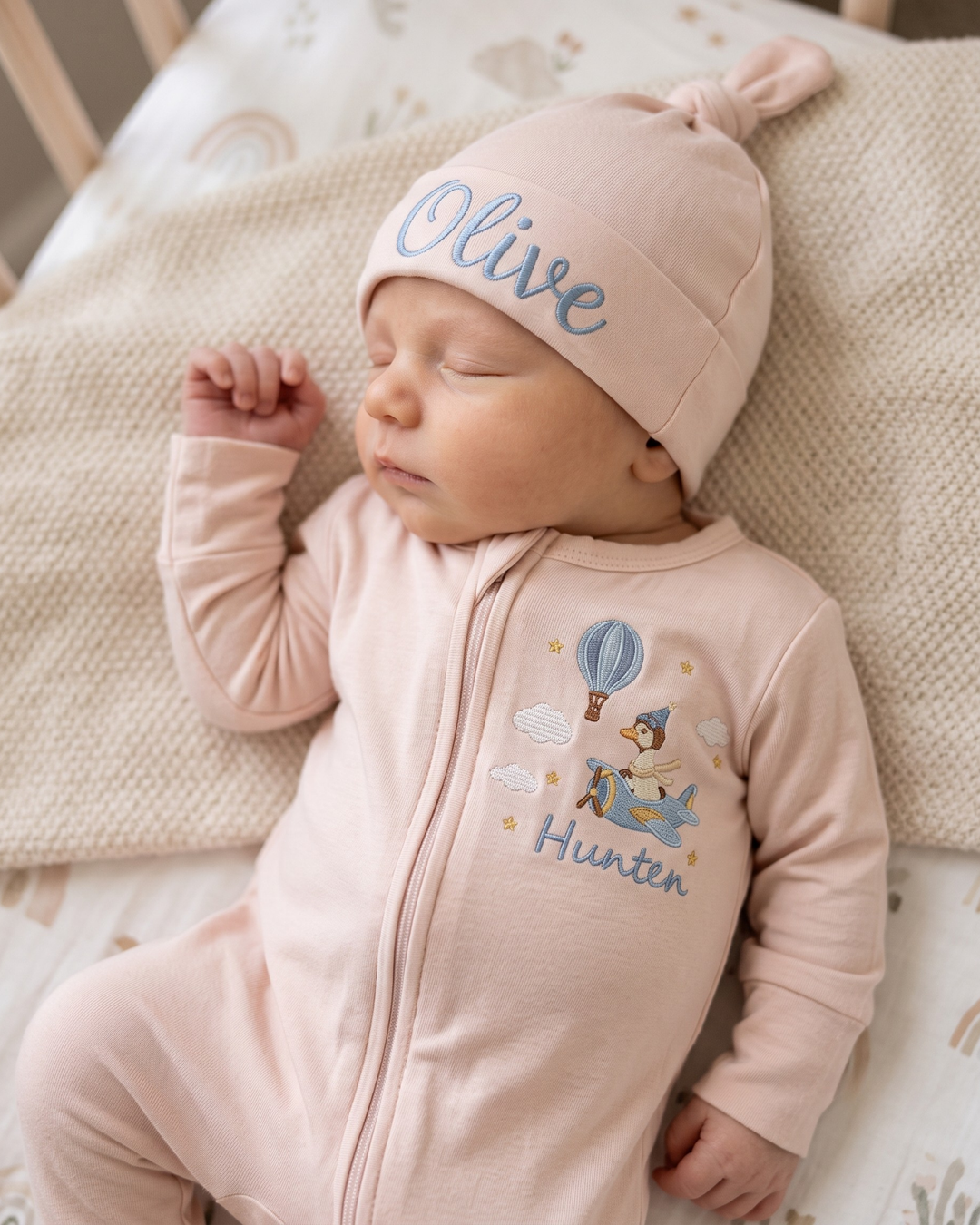 Custom Name Little Aviator Adventure Embroidered Bamboo Hat