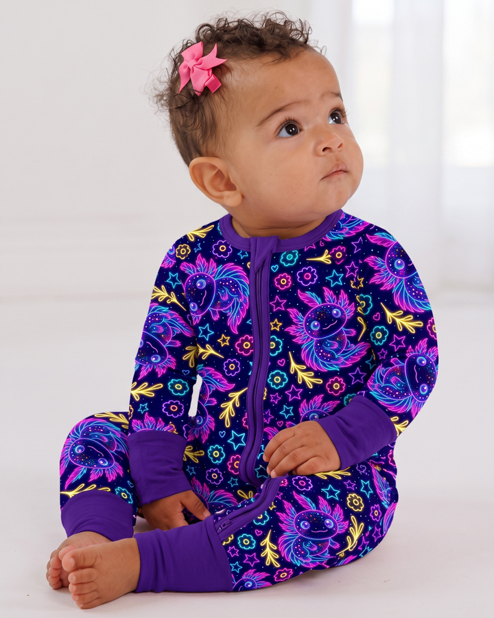 Neon Axolotl Bamboo Convertible Zippy