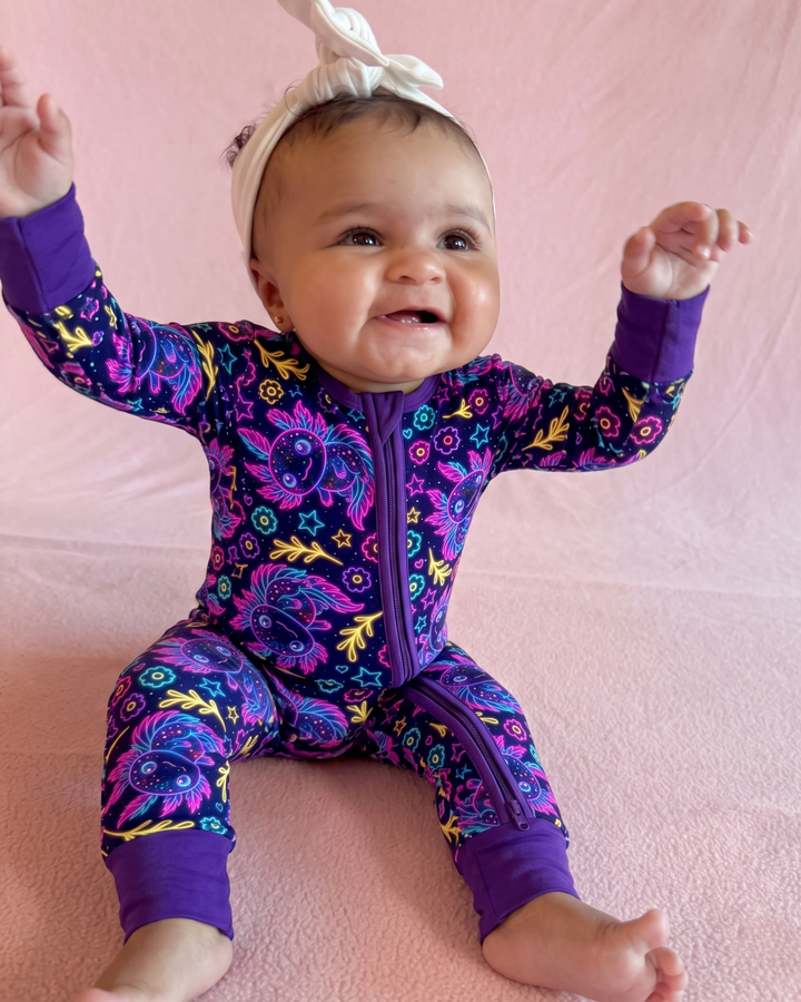 Neon Axolotl Bamboo Convertible Zippy