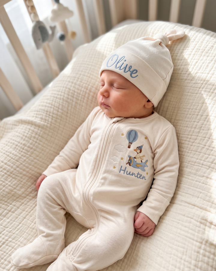 Gerippte Babykleidung mit individuellem Foto - Weich &amp; Skizzenhaft