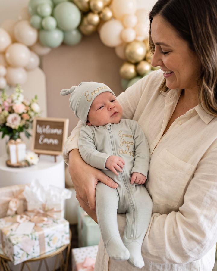Gerippte Babykleidung mit individuellem Foto - Weich &amp; Skizzenhaft