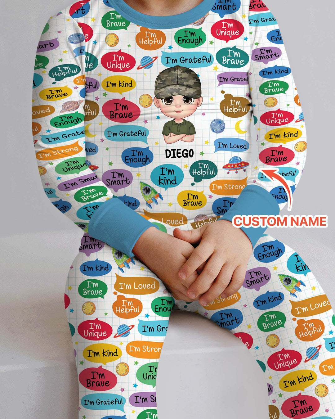 Zweiteiliges Langarm-Pyjama-Set mit Sommerfrüchten