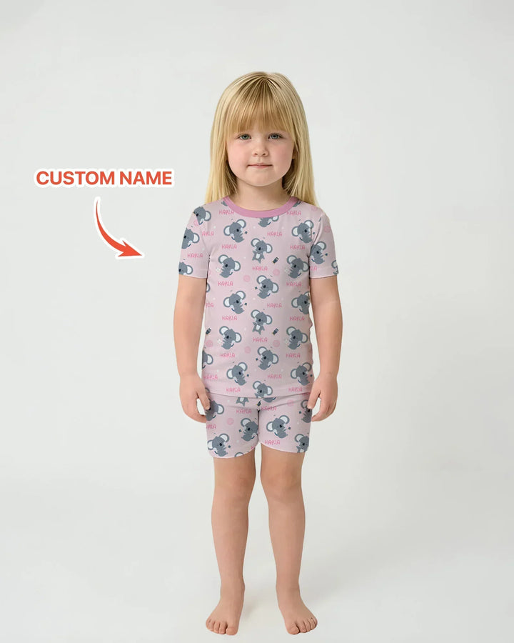 Zweiteiliges Pyjama-Set mit kurzen Ärmeln und Shorts im Sommer-Design
