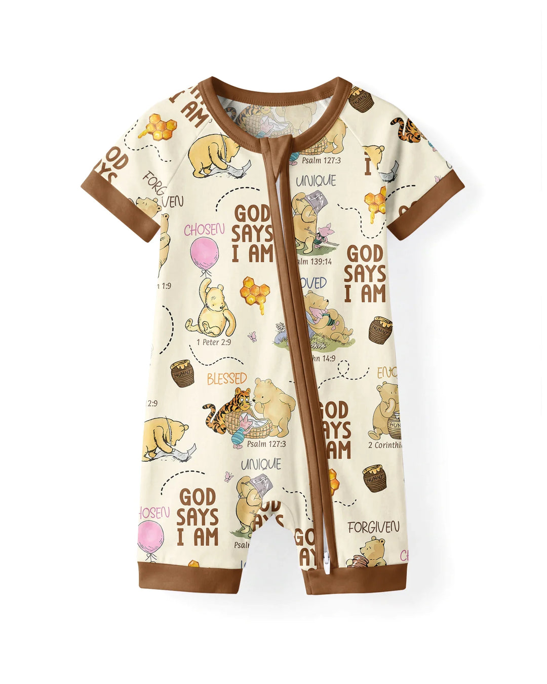 God Says I Am – Little Blessings Bamboo Shorty Zippy