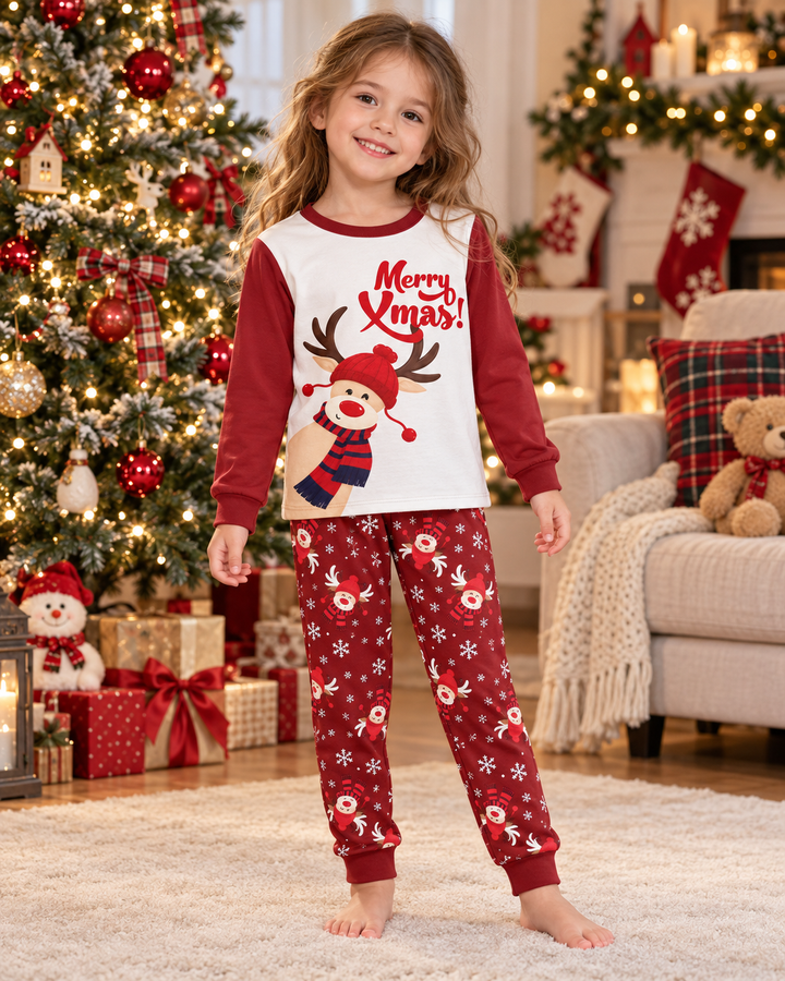 Merry Reindeer Nights Bamboo Two Piece Long Sleeve Pajama Set