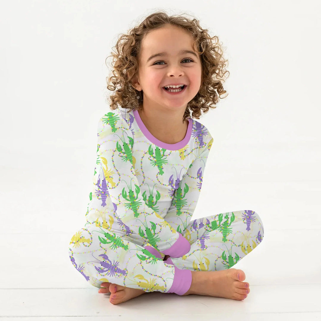 Zweiteiliges Langarm-Pyjama-Set mit Sommerfrüchten