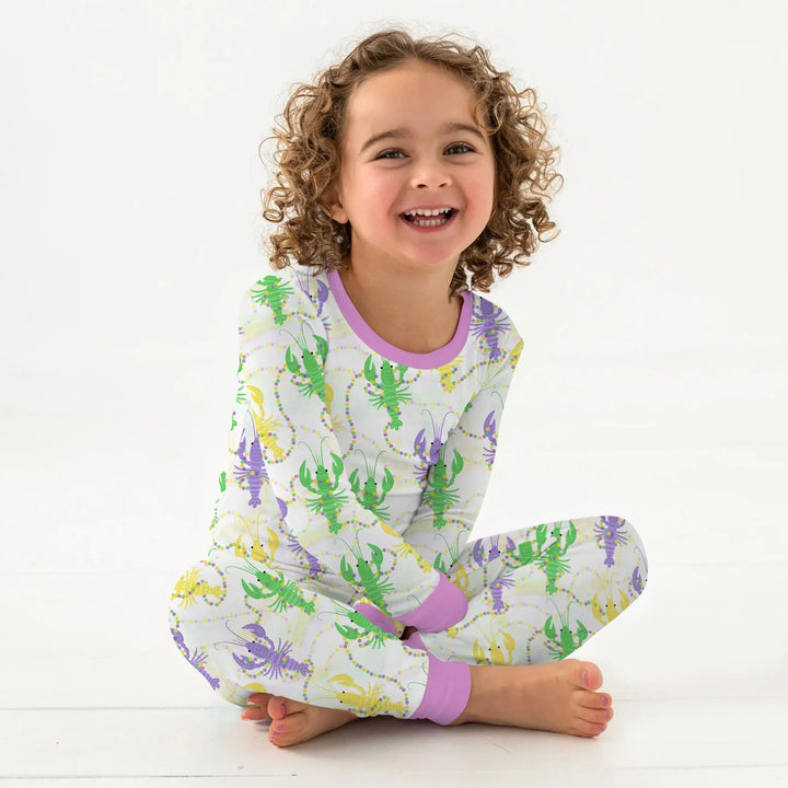 Zweiteiliges Langarm-Pyjama-Set mit Sommerfrüchten