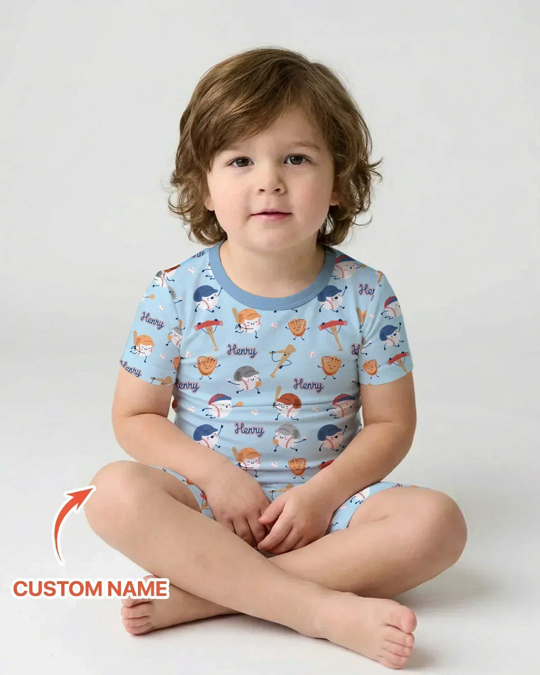 Zweiteiliges Pyjama-Set mit kurzen Ärmeln und Shorts im Sommer-Design