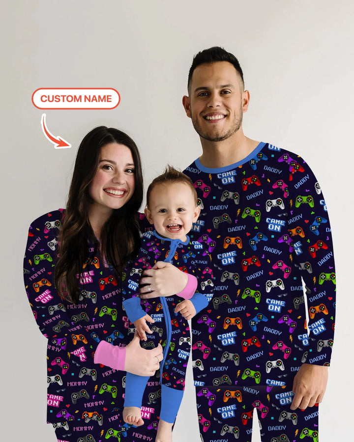 Personalisiertes Name Game On Family Schlafanzug-Set aus Bambus für Damen