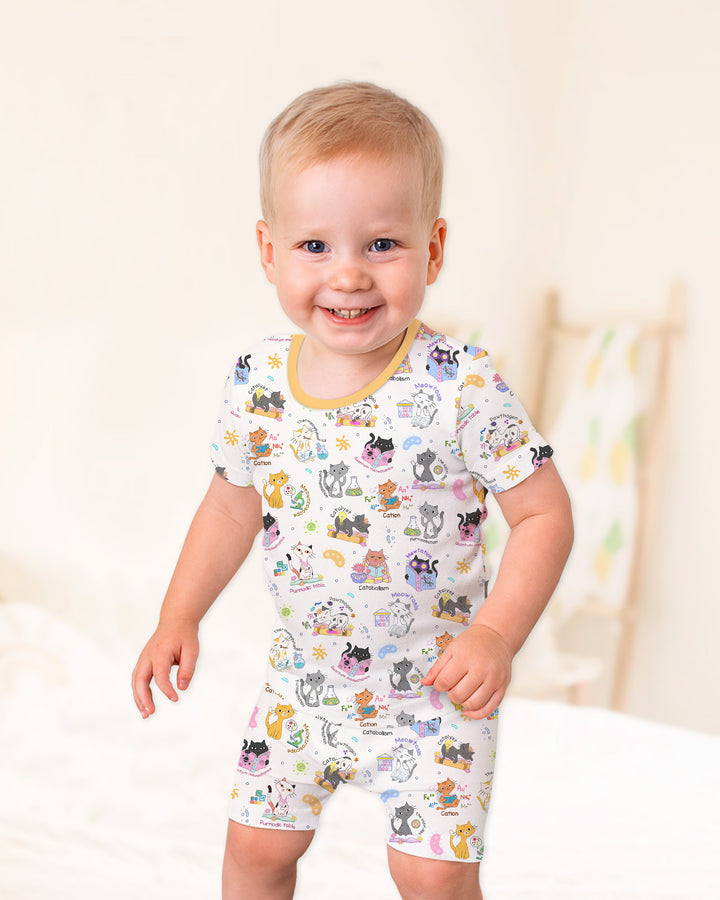 Schlafanzug-Set zweiteilig, kurze Ärmel, kurze Hose, Bambus