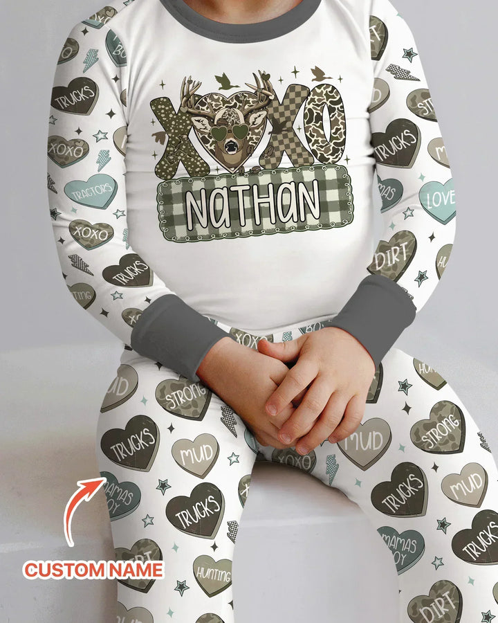 Zweiteiliges Langarm-Pyjama-Set mit Sommerfrüchten