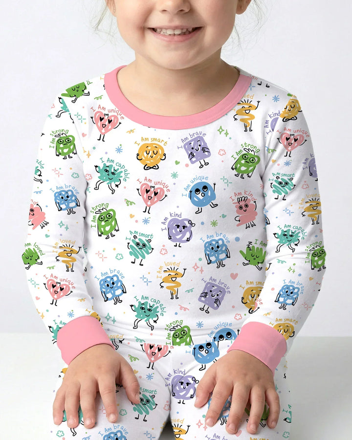 Zweiteiliges Langarm-Pyjama-Set mit Sommerfrüchten