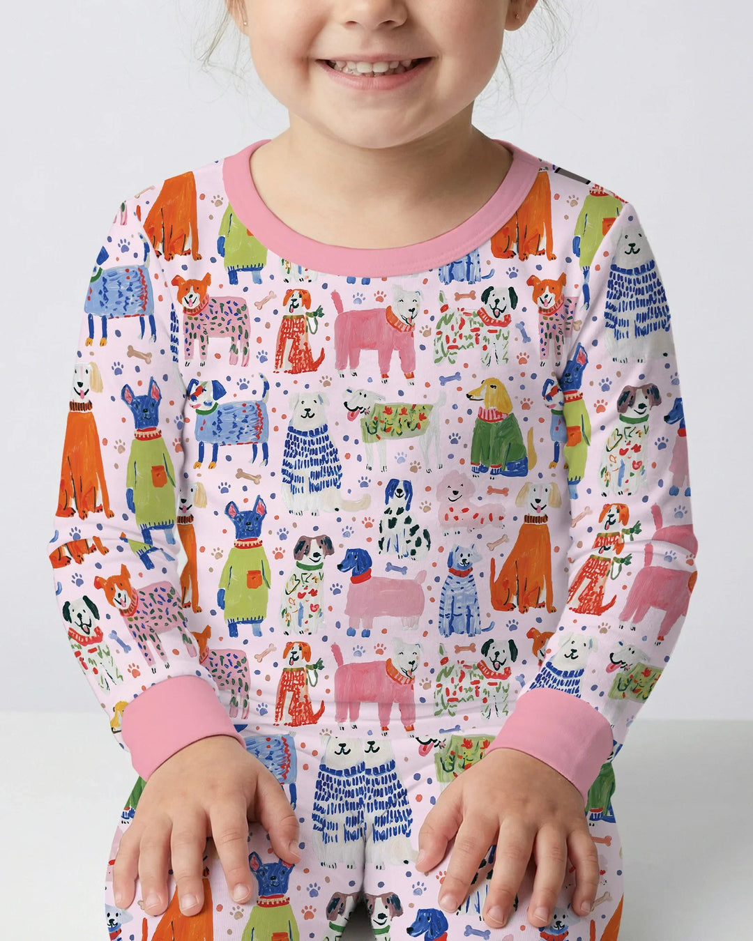 Whimsical Puppy Bamboo Two Piece Long Sleeve Pajama Set