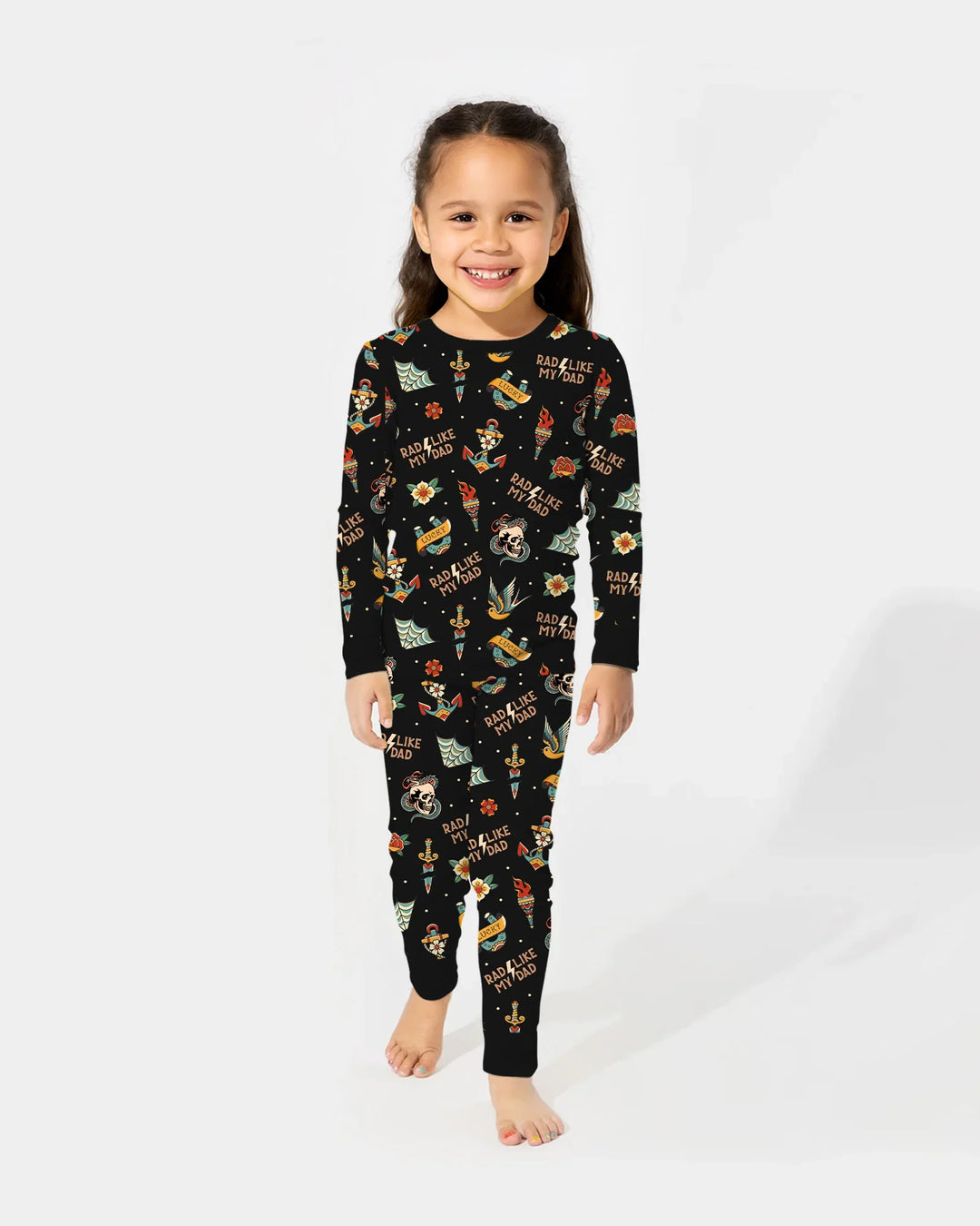Zweiteiliges Langarm-Pyjama-Set mit Sommerfrüchten