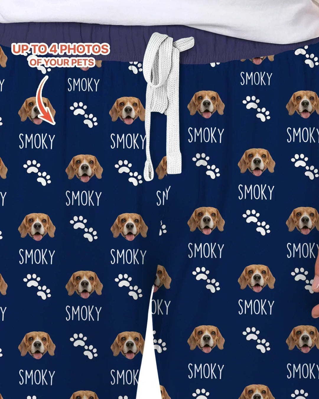 Custom Name and Pet Photos Bamboo Men's Pajama Set